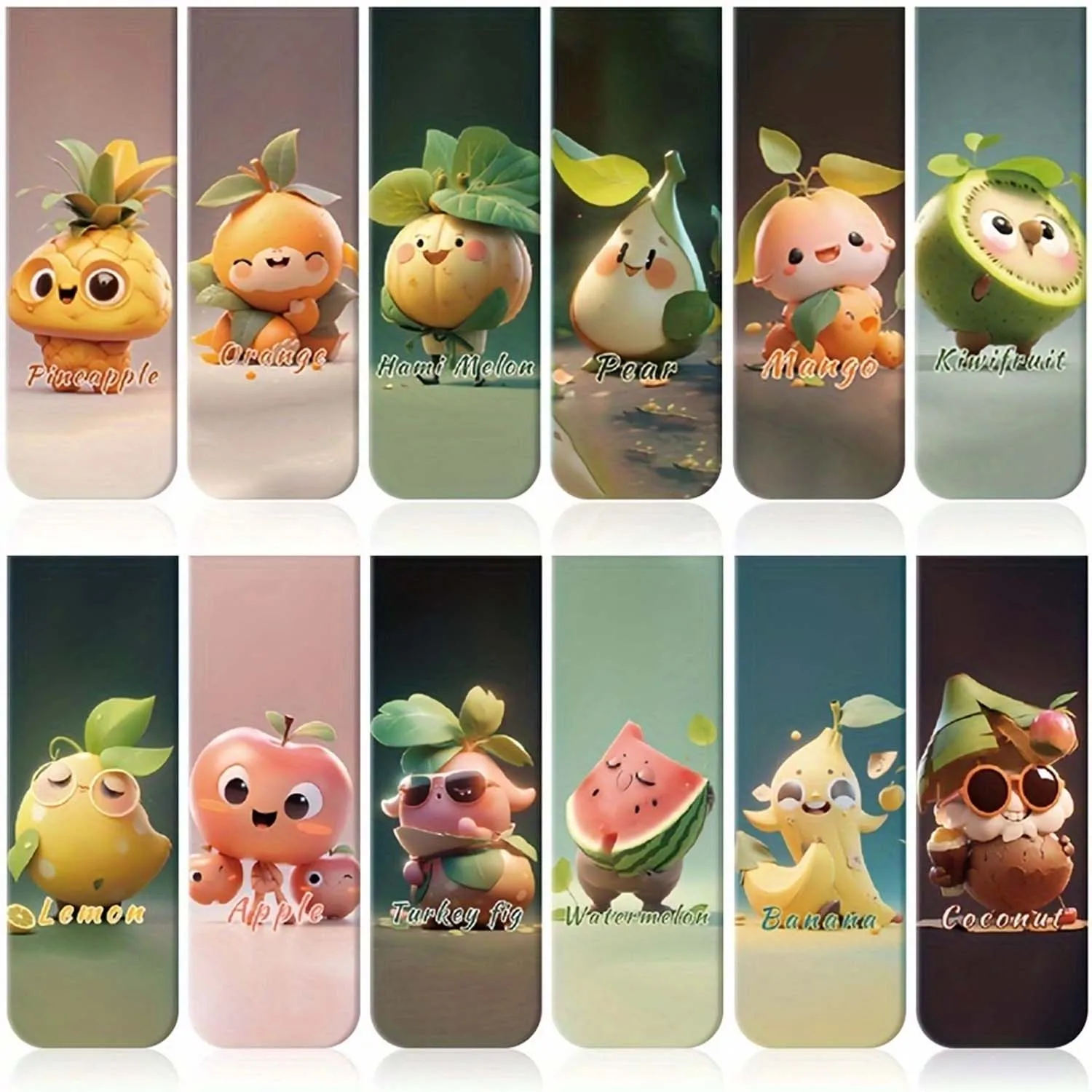 

Магнитные закладки фрукты 12 шт