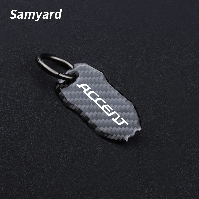 

Carbon Fiber Car Keychain For Hyundai Accent Elantra I20 I30 I40 IX35 Kona Tucson Key Rings Car Accessories