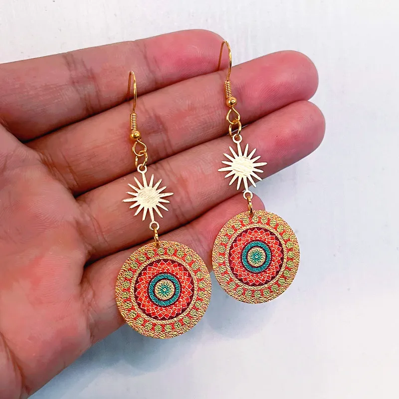 

Mandala Earrings, Ethnic Earrings, Om Symbol Zen Buddhist Jewelry, Boho Earrings, Gifts for Women Girls
