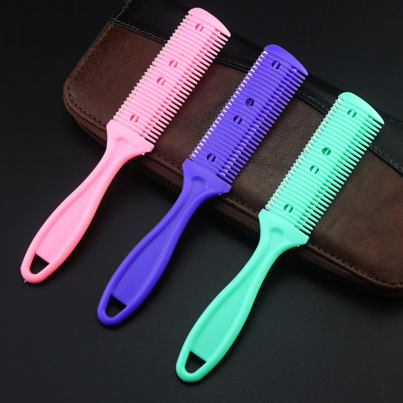 Multicolor Hair Cut Barber Styling Scissor Razor Magic Blade Combs Salon Hairdressing Tools Kit Double-Sided Knife Hair Scissors