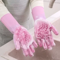 magic silicone dishwashing sponge rubber scrubbing gloves kitchen household sponge dishwashing gloves kitchen cleaning tools