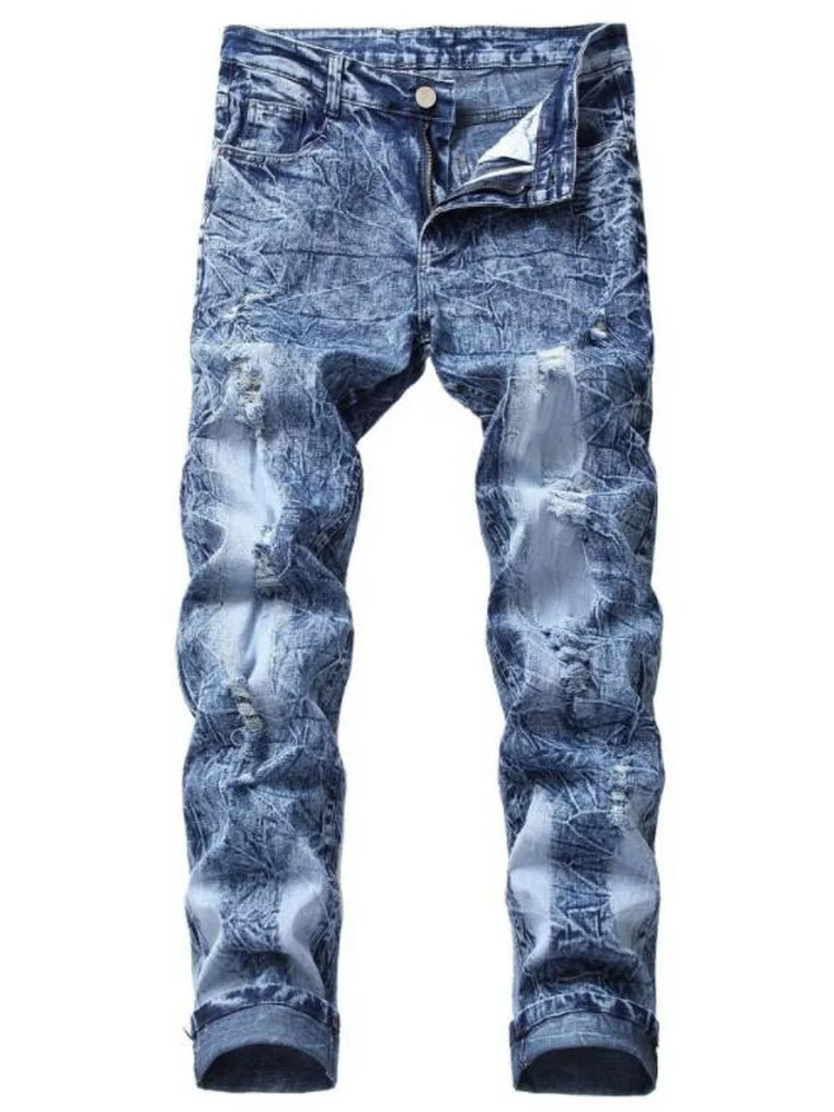 VXO Mens Jeans Retro Washed Slim Skinny Biker Classic Casual Denim Male Red Gray Trousers Pencils Denim Pants Size 28-42