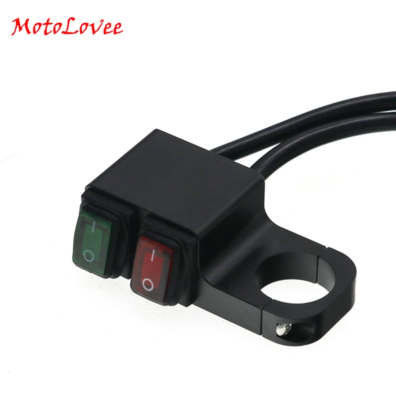 

MotoLovee Waterproof Motorcycle ATV 22mm Handlebar Double Control Kill Button Switch Headlight Hazard Brake Fog Light Switches