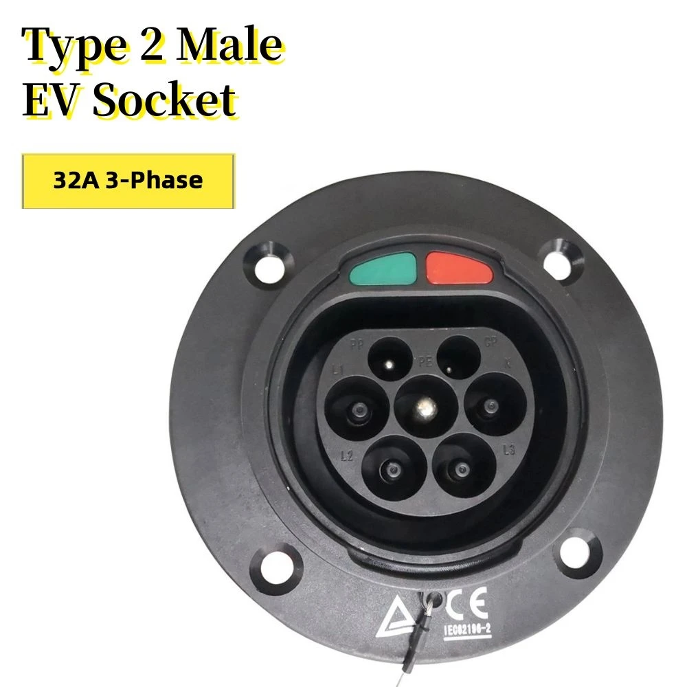 EV Charger Type 2 male Socket 	