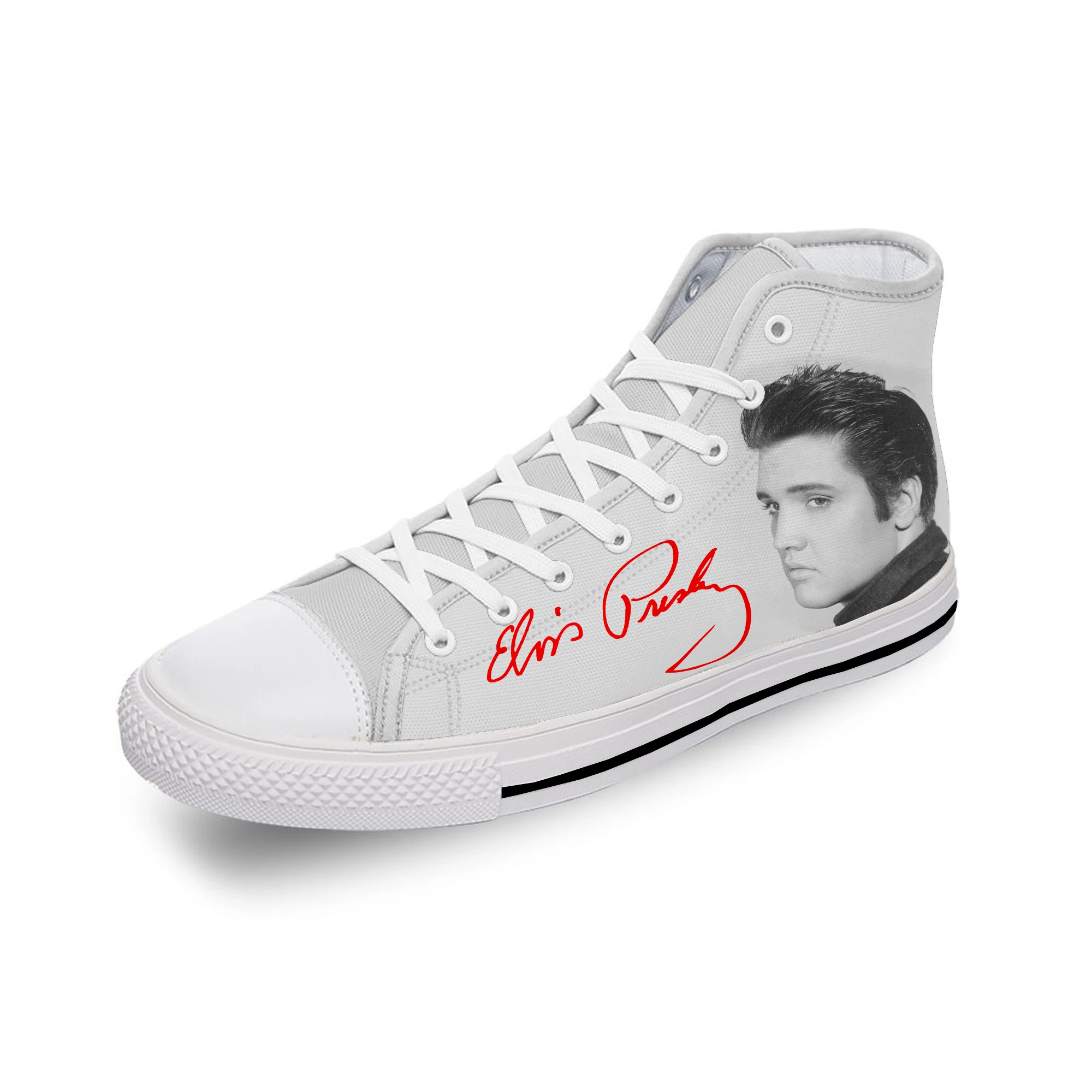 

Elvis Aaron Presley Pop Rock High Top Sneakers Mens Womens Teenager Casual Shoes Canvas Running Shoes 3D Print Lightweight shoe