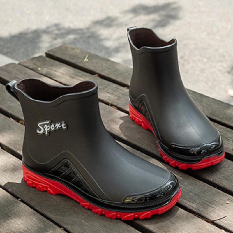 

Мужские Водонепроницаемые ботинки, рабочая и безопасная обувь для рыбалки, галоши для мужа, Водонепроницаемые дождевые ботинки, нескользящая маслостойкая кухонная резиновая обувь