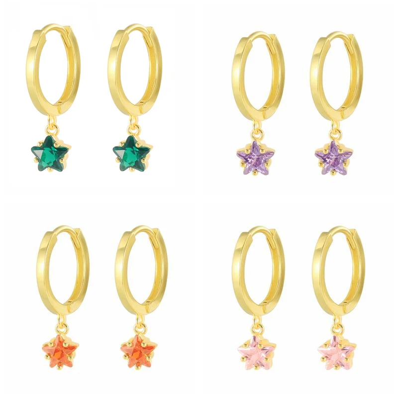 

S925 Silver Star Song Exquisite Zircon Fashion Queen Focus Jewelry Ladies Fashion Jewelry Trend Ins Same Earring Gift