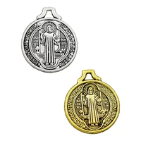 saint benedict medal cross smqlivb pendants fit bracelets necklace l496 25pcs 18 3x21 7mm zinc alloy bronze