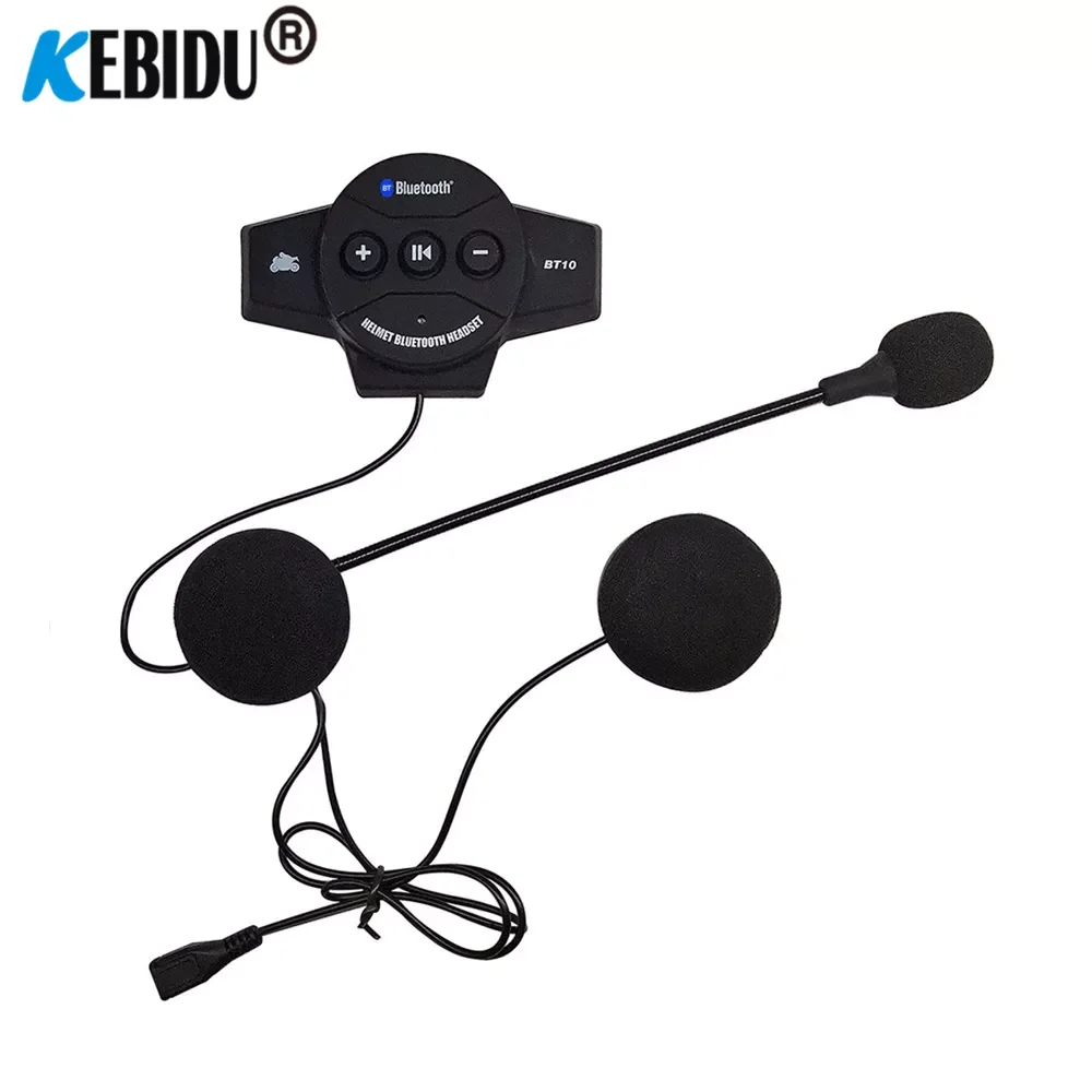 

KEBIDU BT10 Bluetooth Intercom Motorcycle Bluetooth 4.1 Motor Helmet Headset Wireless Stereo Earphones Headphones For Motorcycle