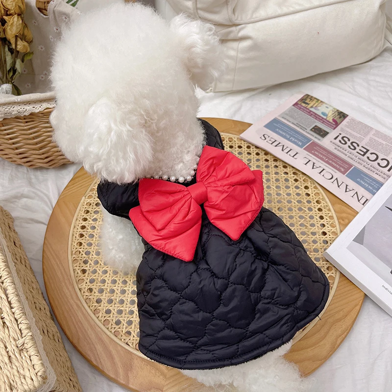 

Puppy Vest Small Dogs Clothes Cat Clothes Elegant Bow Down Dress Dog Cat Supplies Bulldog Dog Costume Pet Clothing