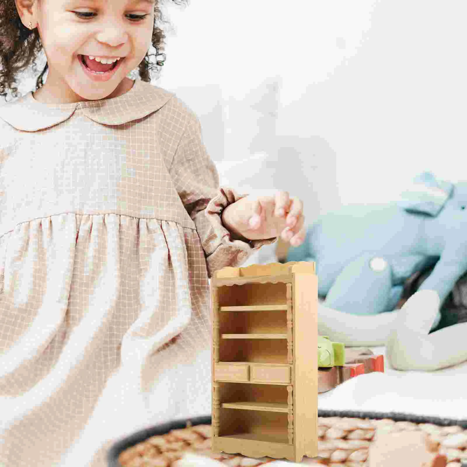 

Miniatures Photo Prop Crafts House Cabinet Tiny Ornament Decoration Dolls Furniture Wood Model