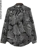 pailete shirt women 2022 fashion zebra print blouses vintage long sleeve button up female shirts blusas chic tops