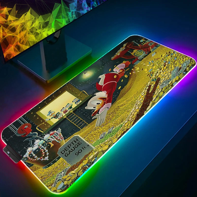 

Donald duck RGB Mouse Pad Gamer Large gaming accessories to Keyboard Laptop Computer Speed mini pc Desk Mat 900x400mm mousepad