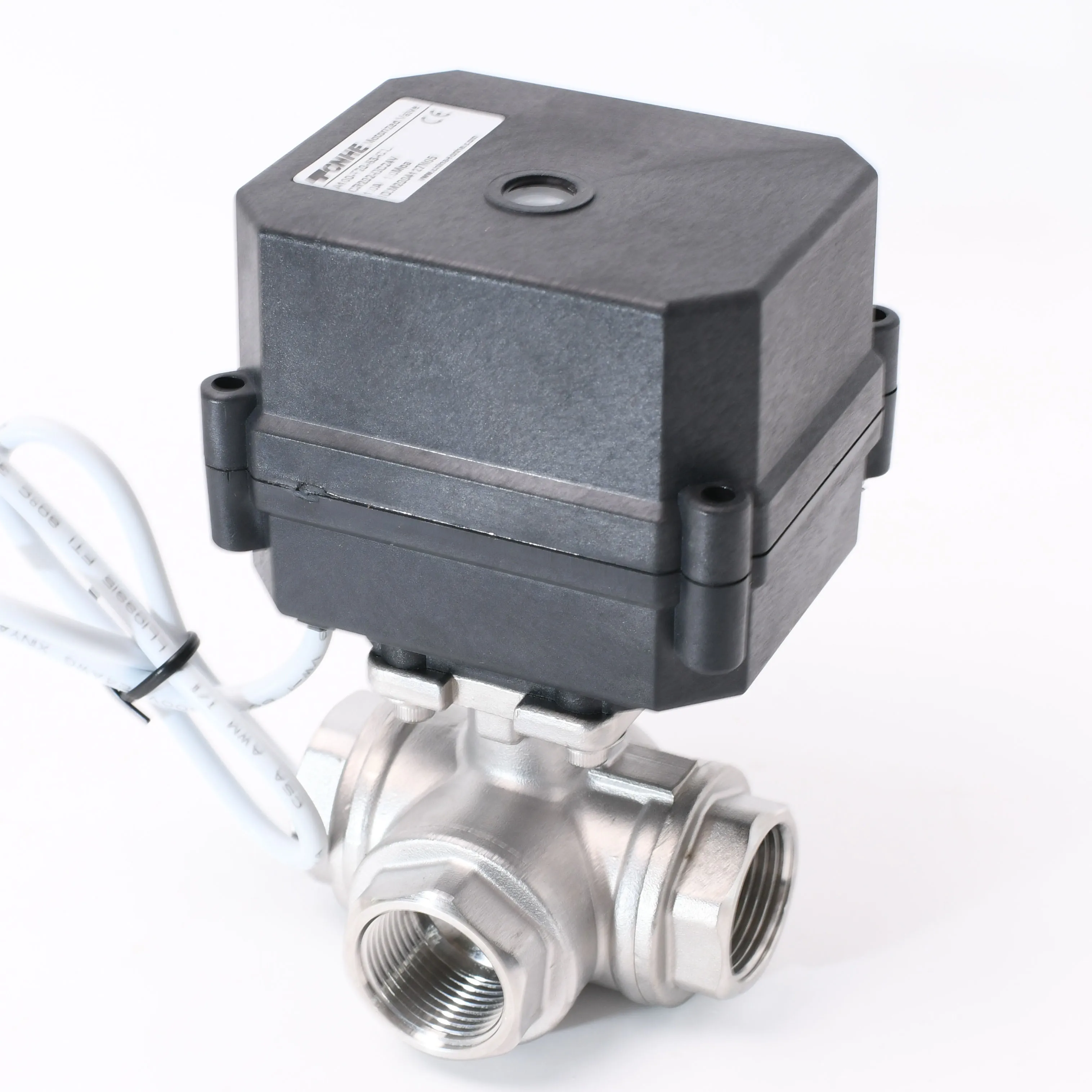 

3 way horizontal L port On/Off Auto Return electric actuated stainless steel 304 water ball valve