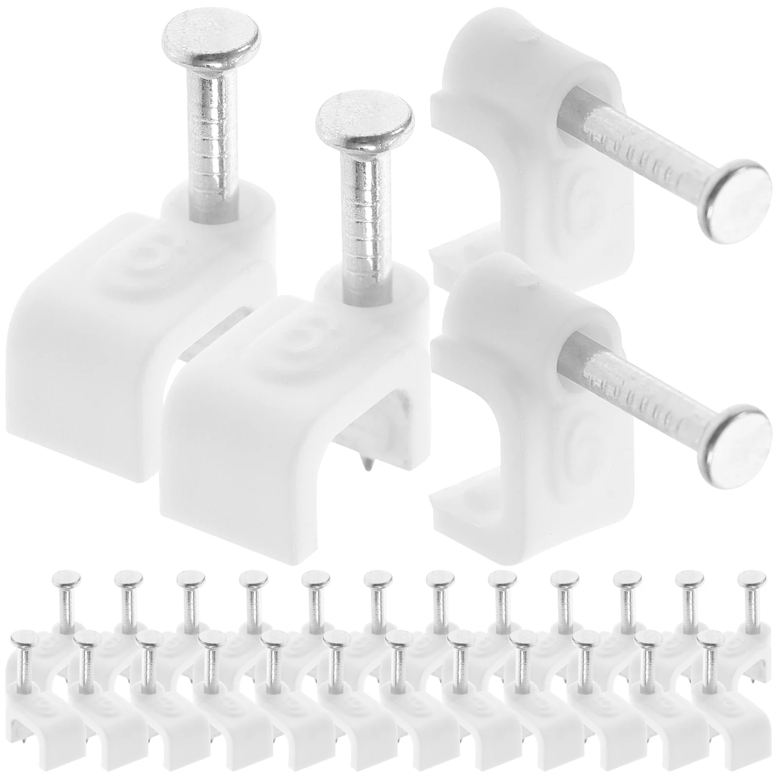 

500 Pcs Coaxial Cable Cable Staples Outdoor Cable Clips Wire Clips Coax Cable Clips Cord Clips Wall Steel Nail Power Cord Buckle