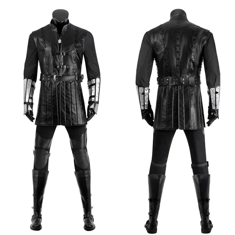 

Geralt of Rivia Cosplay Costume Men Black Suit Halloween Carnival Party Outfits