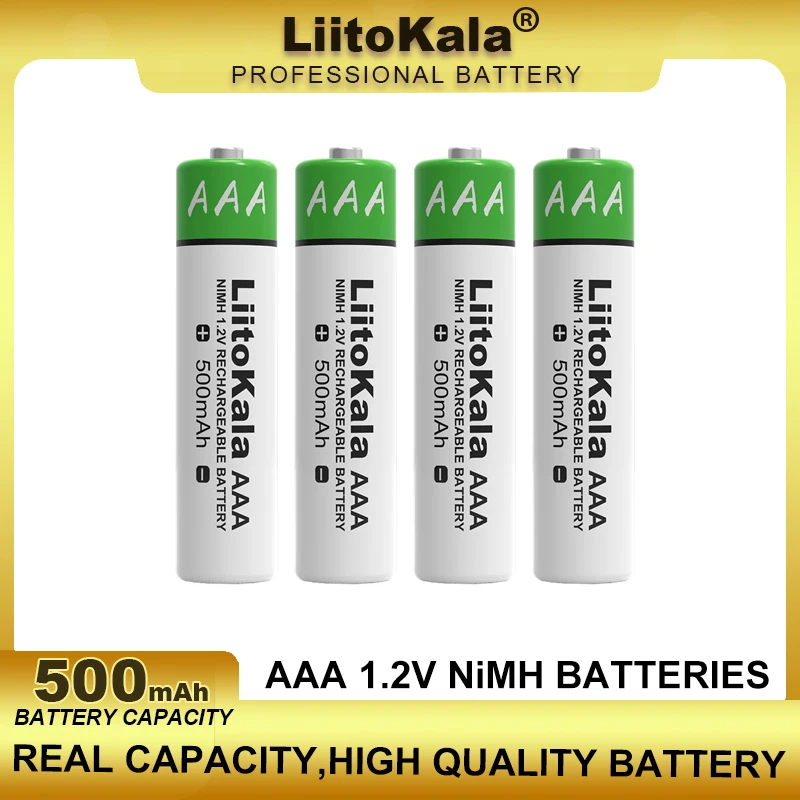 1-40 шт. LiitoKala оригинальная NiMH аккумуляторная батарея AAA 1 2 В 500 мАч подходит для