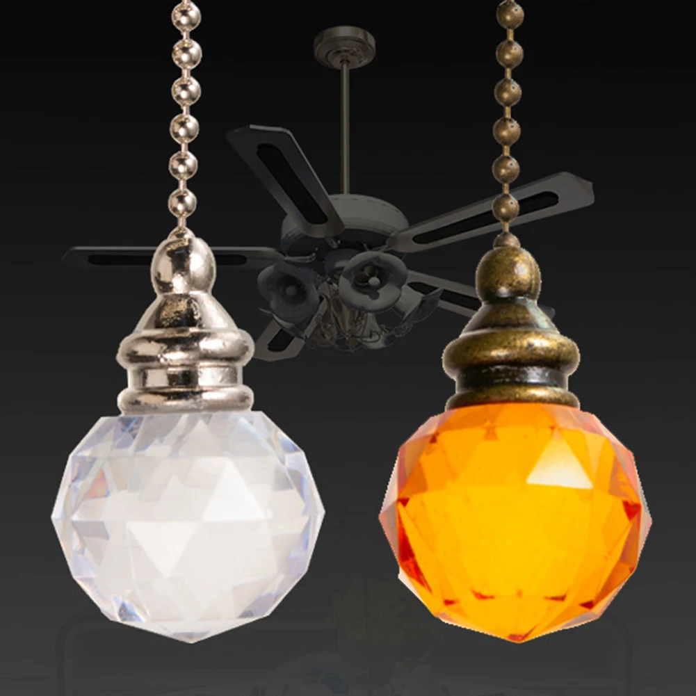 

1x Traditional Crystal Styling Hanging Pendant Lamp Pull Chain Beaded Ball Desk Light Ceiling Fan Light Switch Pull Chain