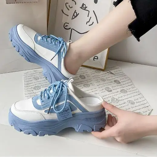 

Женские повседневные туфли, без каблука, Нескользящие, на платформе, со шнуровкой