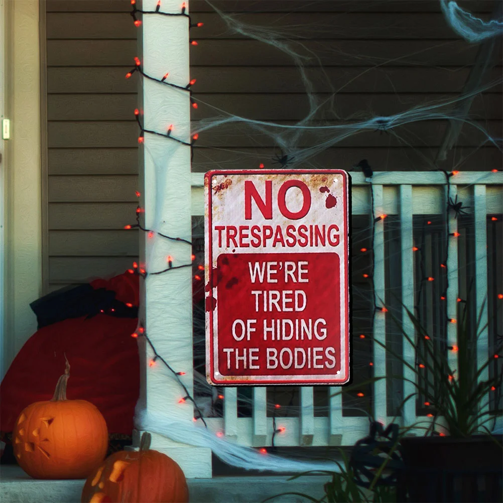 

Decorations Metal Sign Caution Outdoor Public Private Property Yard Place