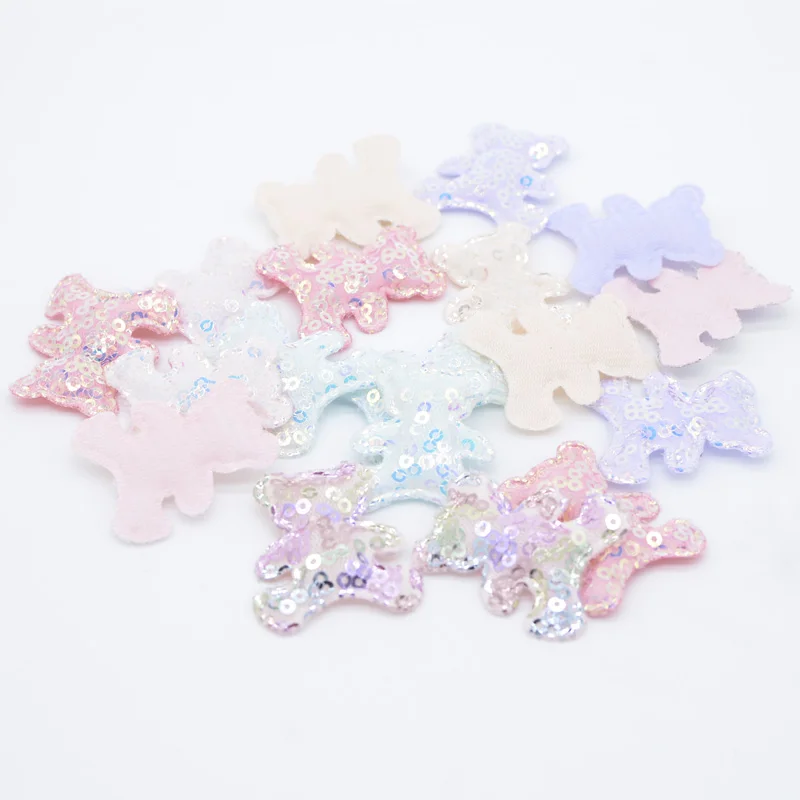 24 наклейки с пайетками для одежды футболки Сшитые на мишку декоративные пластыри для ремонта декоративная ткань аксессуары для самостоятельного изготовления.