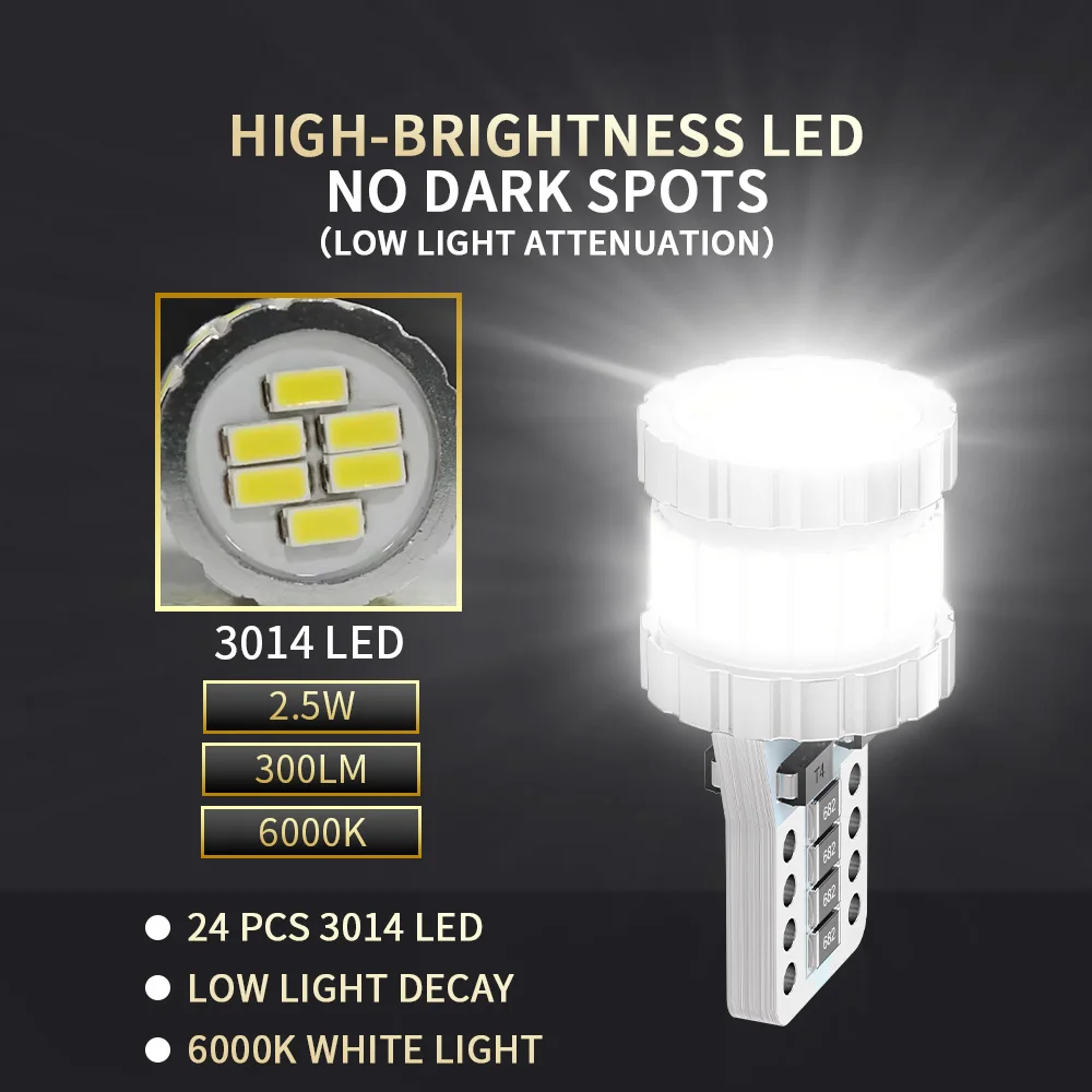 2 шт. T10 W5W светодиодные лампы Canbus Super Bright без ошибок лампа для внутренней двери