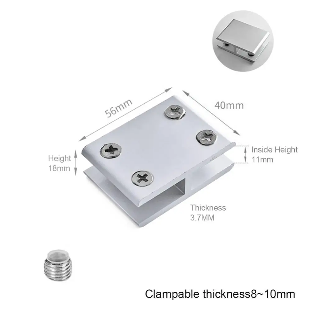 

Стеклянный зажим 1 шт. Регулируемый на 180 градусов кронштейн из алюминиевого сплава для поддержки стекла 2 стороны подключенное стекло для шкафов