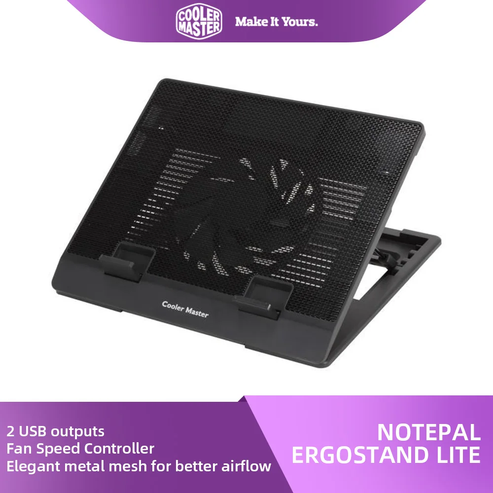 

Cooler Master NOTEPAL ERGOSTAND LITE R9-NBS-ESLK-GP USB 2.0 Laptop Cooler 160mm Fan Notebook Cooler Refrigerador de laptop