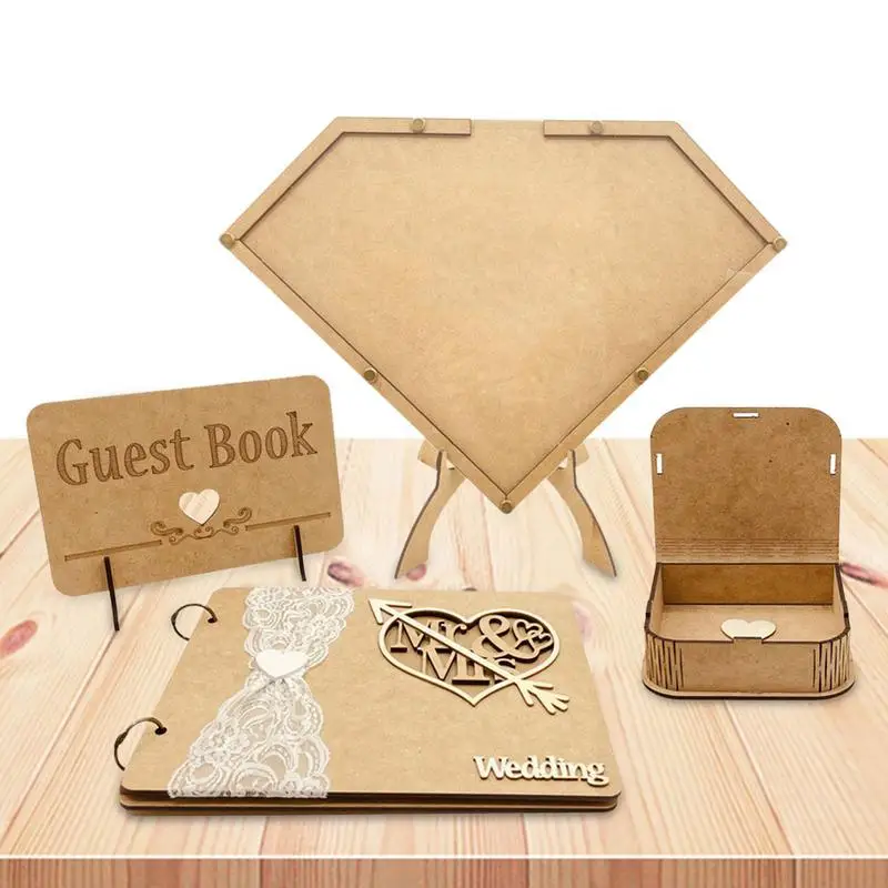 

Sign-In Box Wedding Guestbooks Wood Wedding Reception Decorations Signs For Parties Perfect Guests Sign-In Book Gift For Friends