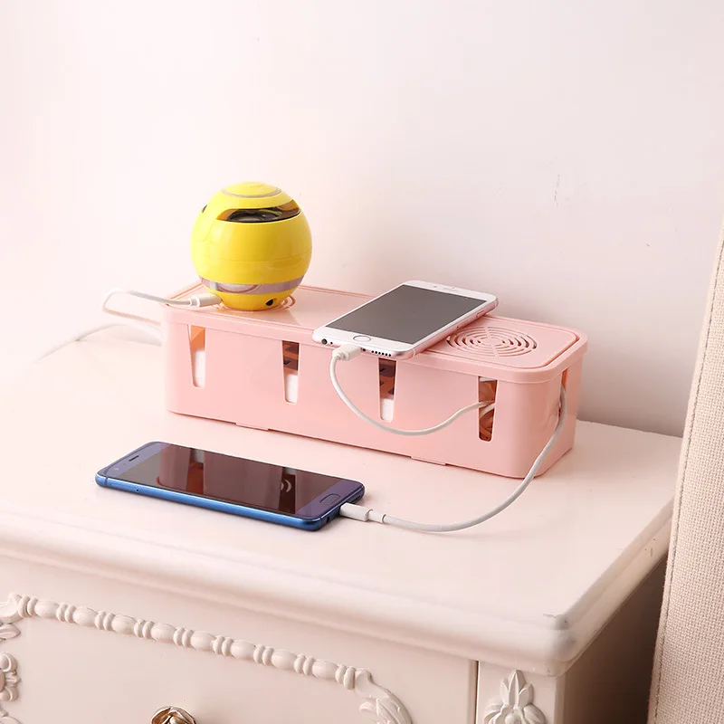 Latest Cable Storage Box Socket Tidy Organizer Wire Management Network Line Storage Case Safety Home Room Container 7 Colors