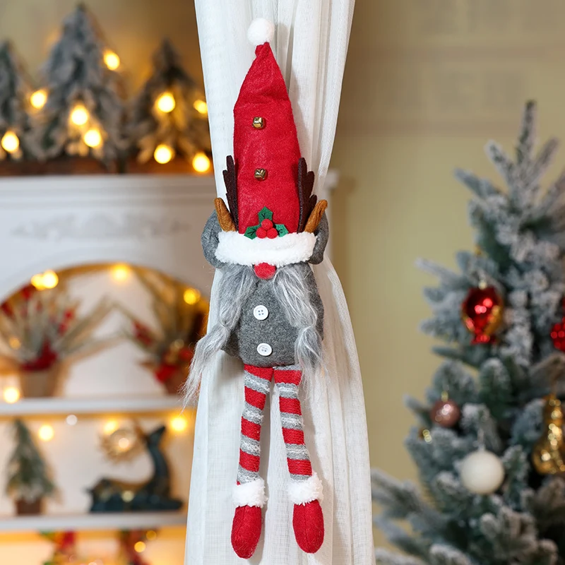 2 шт. рождественская пряжка для штор подхват Мистер и миссис Гном крючок застежка