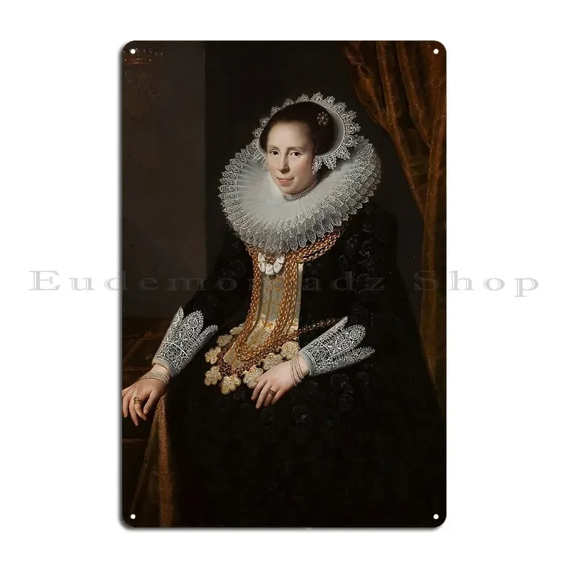 Фото Металлическая табличка-постер Johanna 1625 Paulus Moreelse, ретро-дизайн для паба, кинотеатра, стены, бара, дизайнерская жестяная вывеска №2