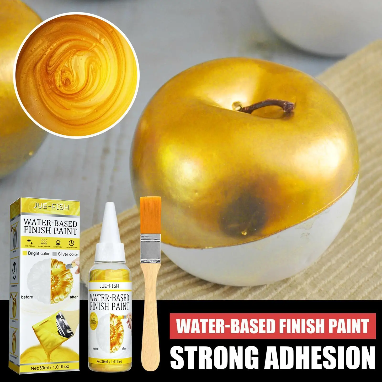 Water-based Bronzing Paint Glitter Metallic Paint For Wood Gold Statue Furniture Gold Paint Safe And Non-toxic Gold Foil O2L5