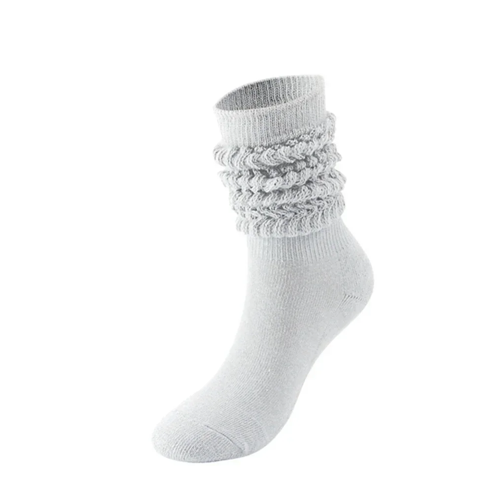 Socks Ladies Mid -In -spring and Autumn Pile of Pure Cotton Anti -Smooth White Summer heated socks