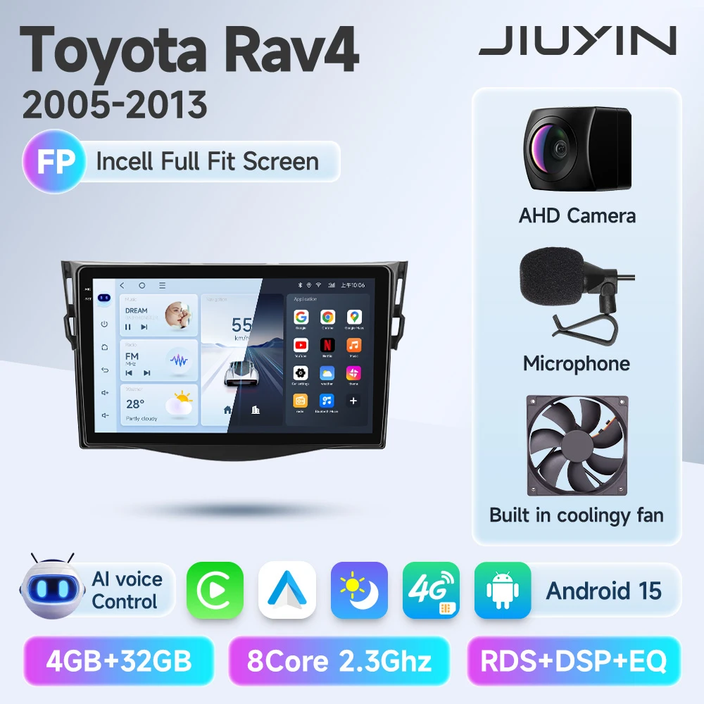 

8G128G беспроводной Carplay Android 15 авто радио 9 "экран мультимедийный плеер для Toyota RAV4 2006-2012 авторадио 2 din стерео