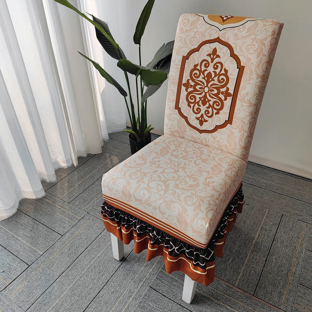 Чехол на стул с цветочным принтом эластичный Бархатный сиденье для украшения