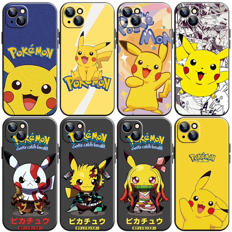 

Cartoon Pokémon Pikachu Phone Case For Funda iPhone 11 13 Pro Max 12 Mini X XR XS Max 6 6s 7 8 Plus Etui Coque Silicone Cover