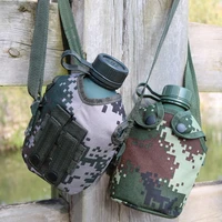 outdoor tactical camping hunting sports bottle camouflage hiking climbing cycling water bottle for men women portable 1l kettle