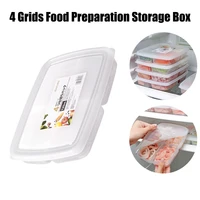 4 grids food preparation storage box compartment refrigerator freezer organizers sub packed meat onion ginger dishes crisper