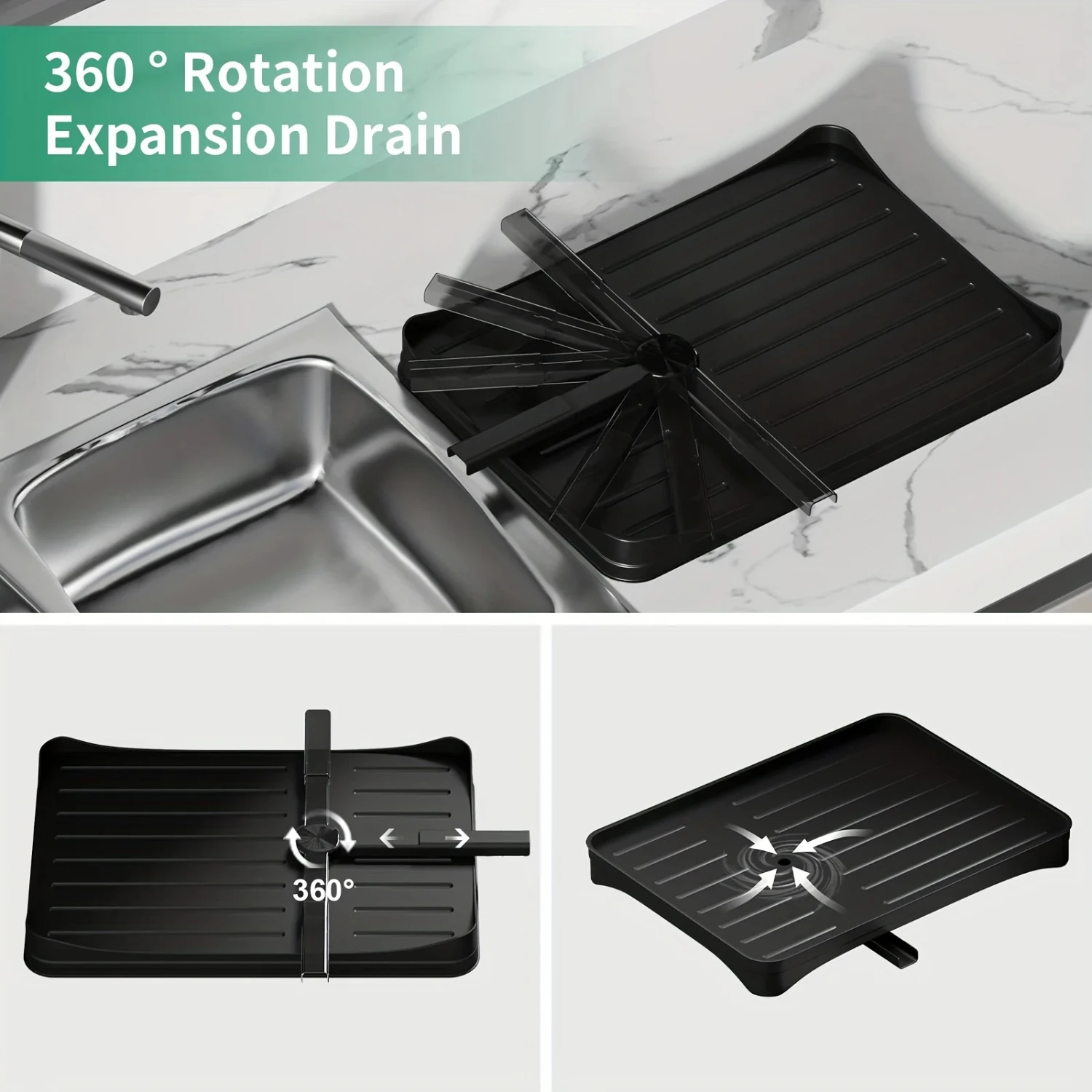 2-Tier Dish Rack with Drainboard Drying Utensil and Cup Holders - Dishes Knives Spoons