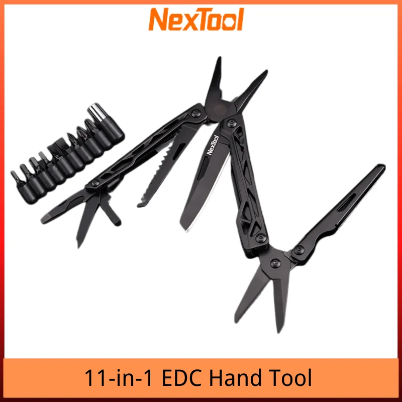

Nextool Black Knight 11-In-1 Multifunctionele Gereedschap Vouwen Tang Camping Wandelen Draagbare Schaar Opener Schroef drivers