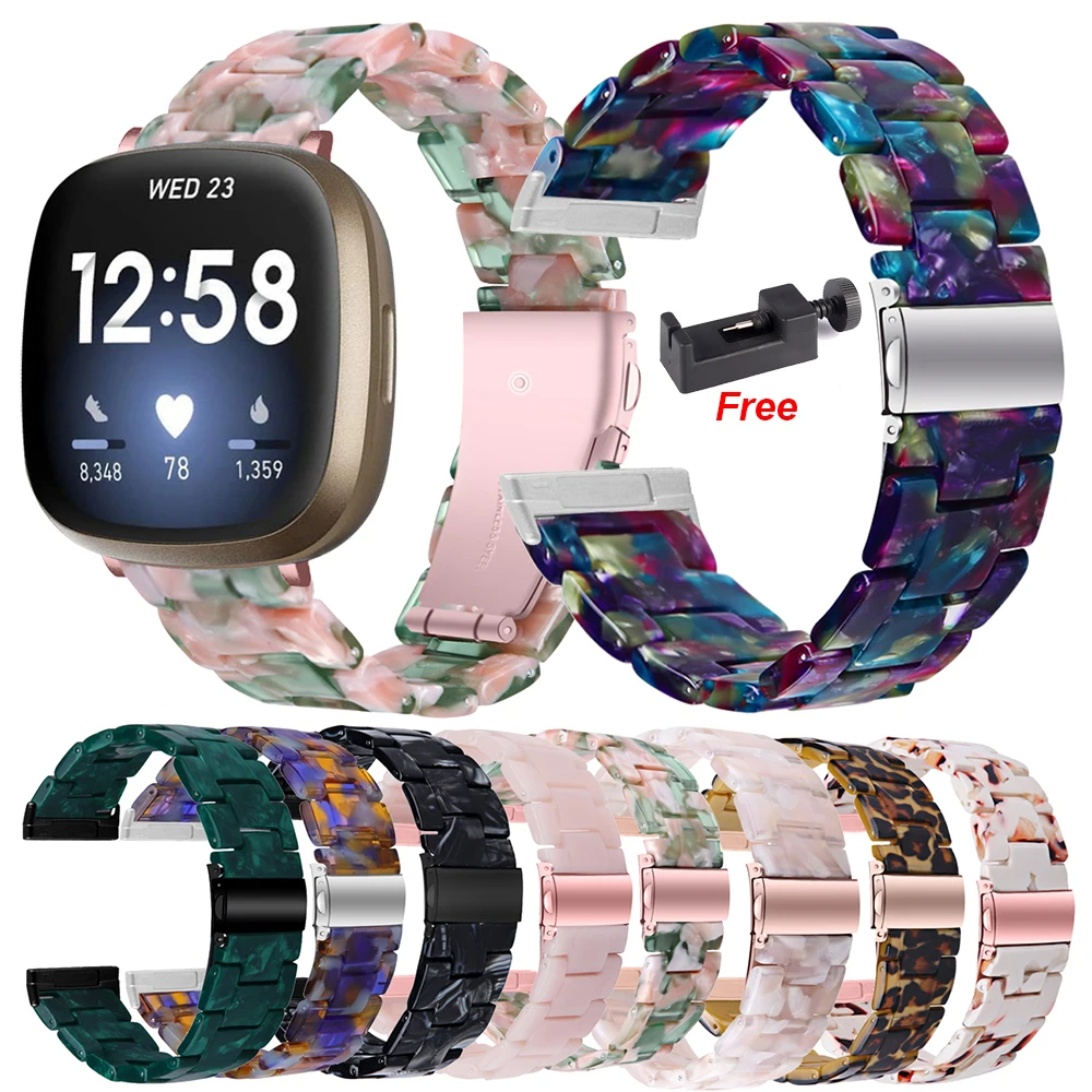 Luxury Resin bracelet Band For Fitbit Versa 3 Sense Correa For Fitbit Versa 1 2 Versa Lite Replacement accessories