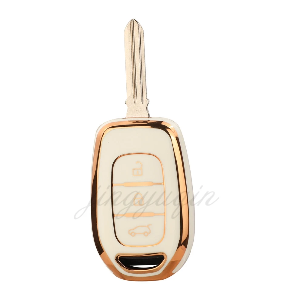 Jingyuqin 10 шт. 3 кнопки гибкая искусственная кожа ТПУ для Renault Kwid символ движения Dacia