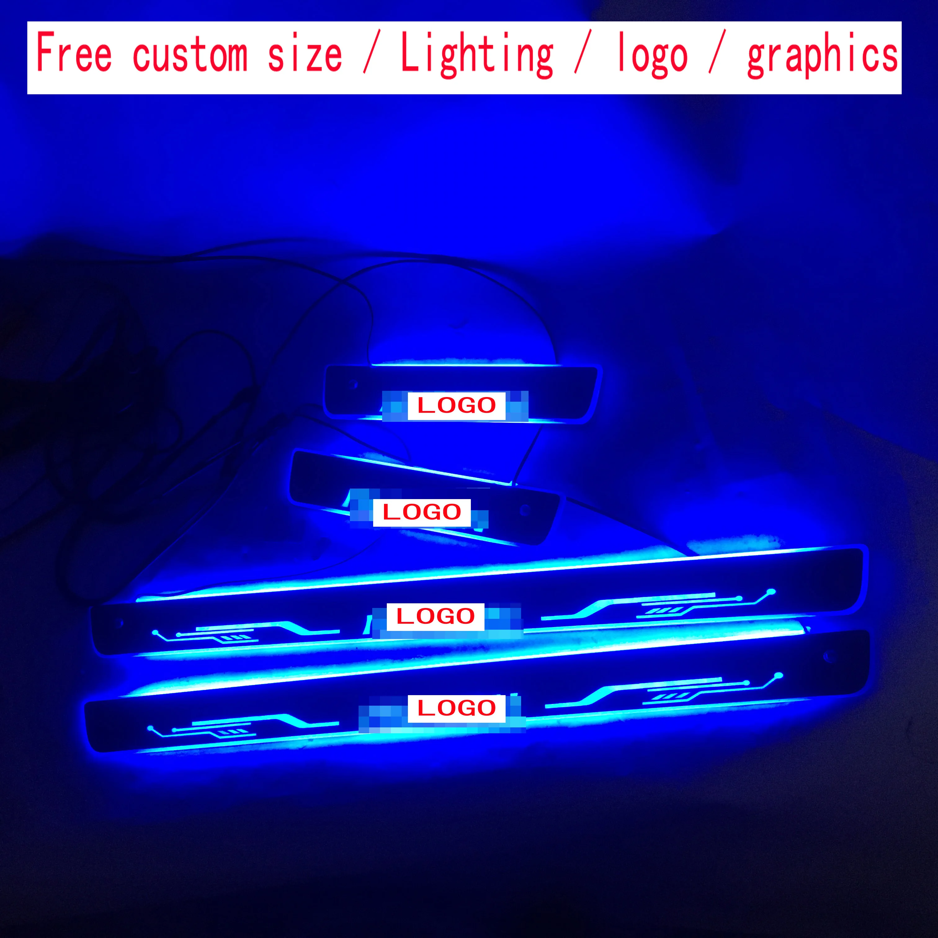 

4PCS Welcome Pedal Car Exterior Parts LED Door Sill Scuff Static light For Toyota RUMION