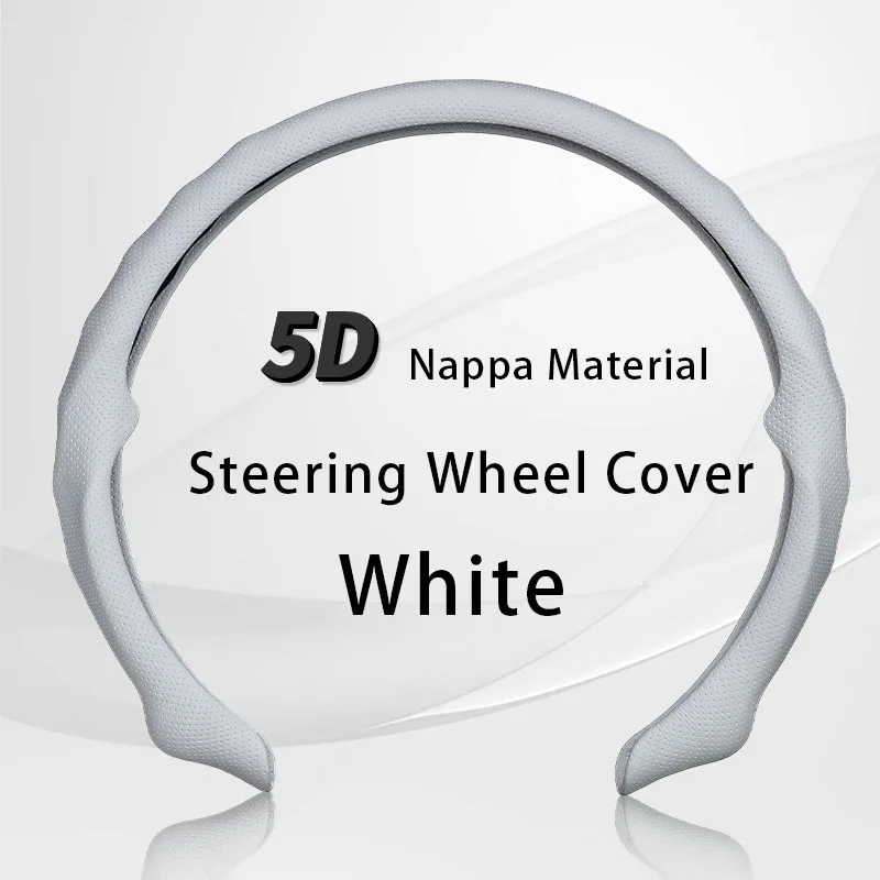 

Чехол на руль с кожаным ремешком 5D Nappa, дышащий, нескользящий, ультратонкий и безопасный. для Jeep, Tesla, Honda, Mazda и т. д.