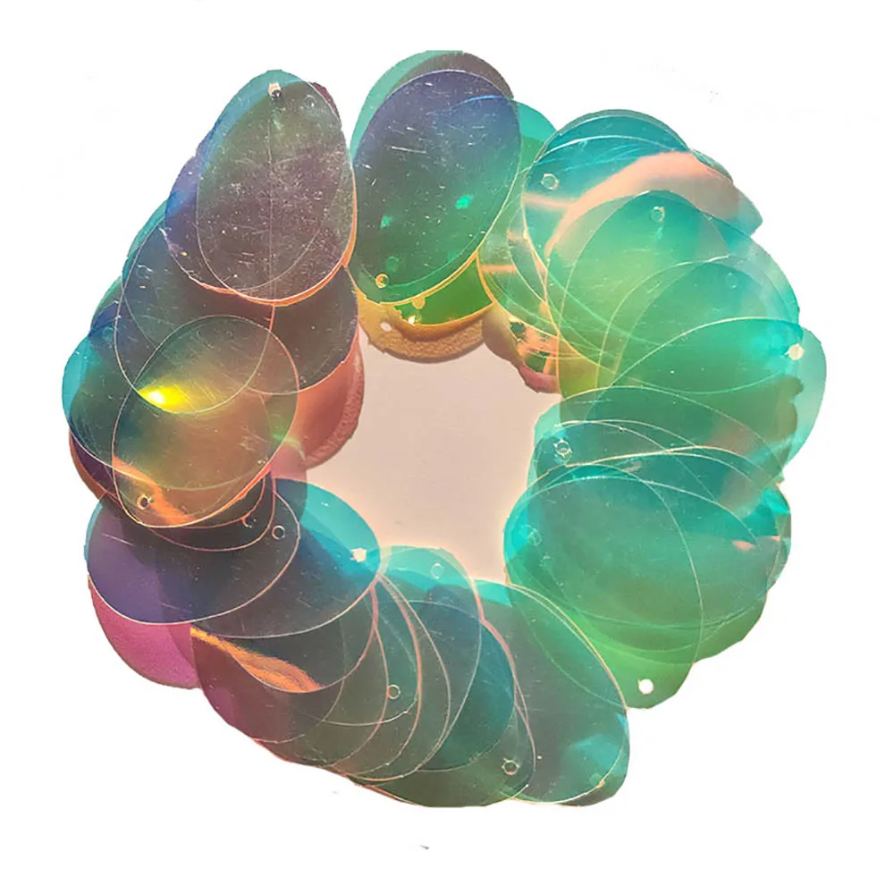 

15g/Pack Iridescent Water Drop Sequin Perforated Laser Sequin Clothing Earrings Pendant DIY Handmade Jewelry Accessories Decor