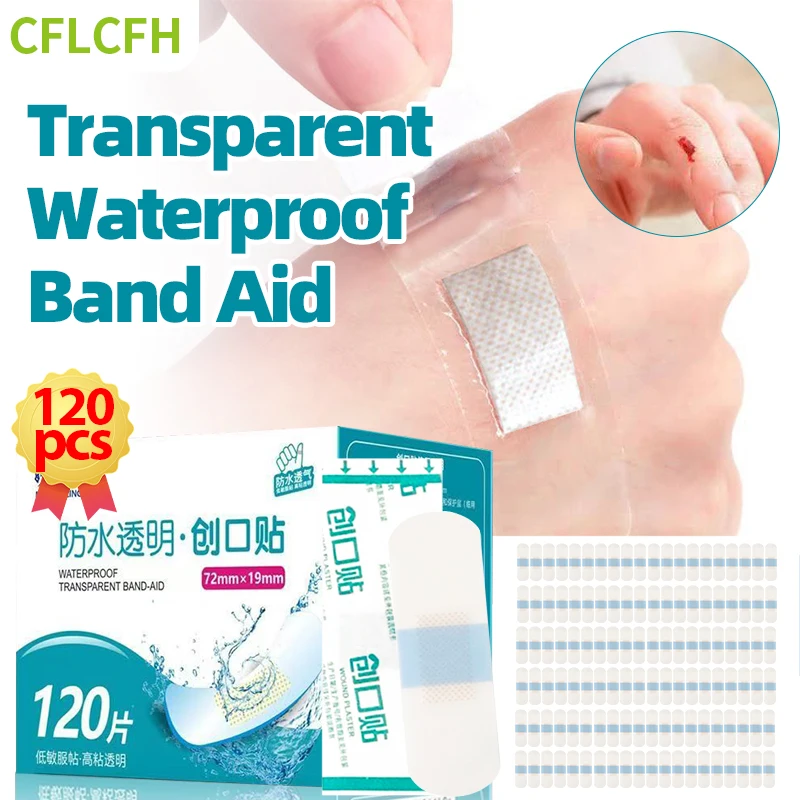 120 шт. прозрачные водонепроницаемые полоски для ран повязка изогнутые пластыри