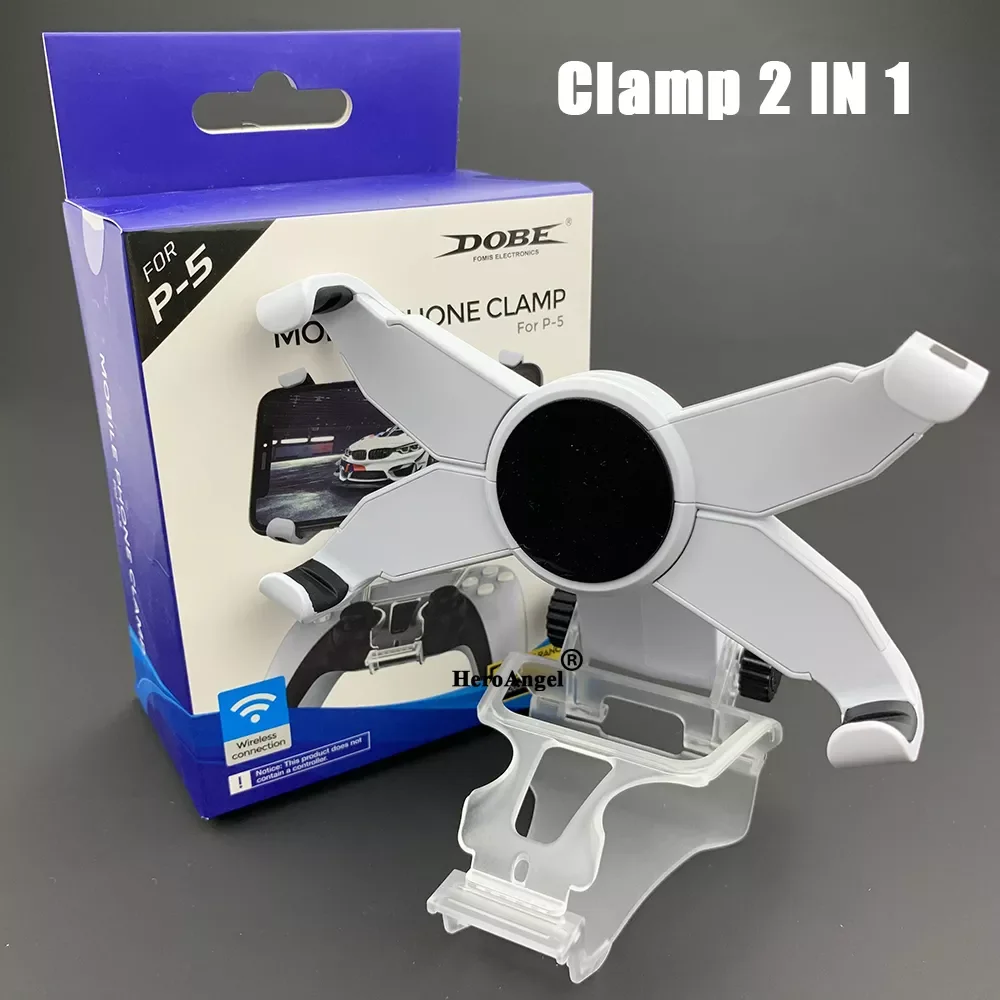 

Adjustable Mobile Cell Phone Stand For PS5 Wireless Controller Phone Clip Holder Bracket Clamp Mount for DualSense Peripheral