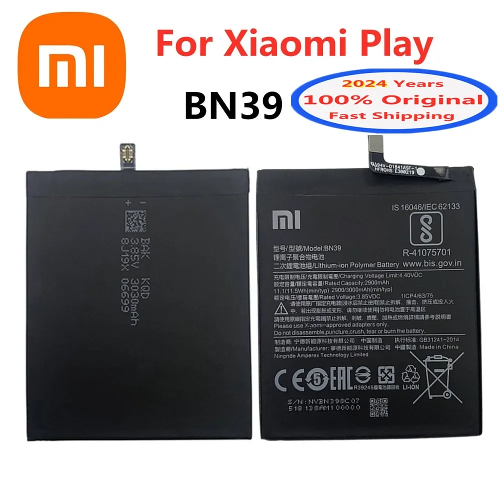 2024 года Xiao mi 100% оригинальная сменная батарея BN39 3000 мАч для Xiaomi Mi Play MiPlay