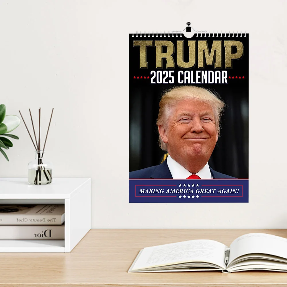 Настенный календарь Trump Calendar 2025 года забавный ежемесячный подвесной для